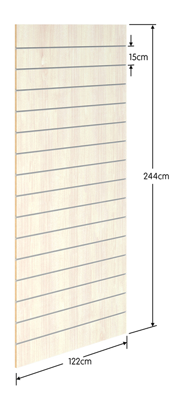 Σημύδα Πάνελ Slat 122x244cm - με 15 Πηχάκια Αλουμινίου ανά 15cm